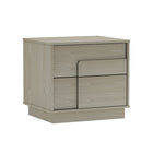 Manhattan Comfort Horizon 21.7" Modern Nightstand - Whitewashed Oak-Sleek, Handle-Free Push to Open Drawers with Unique Overlapping Square Drawer-Front Detail