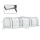Outsunny 11.5' x 3' x 2.6' Plastic Mini Tunnel Greenhouse with Steel Frame & Zipped Doors- Roll-up zippered doors allow for easy access and well air ventilation     
 