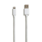 NXT Technologies 10 Ft. Braided Lightning to USB Cable - White-10' braided cable resists snags and tangles