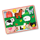 Melissa & Doug Farm Wooden Chunky Puzzle - 8 Pieces-Full-colour pictures beneath the pieces offer visual clues 