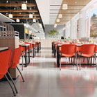 Flash Furniture HERCULES Series Plastic Stack Chair with Titanium Frame - Orange-Textured Seat ensures safe seating