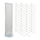 Azar Revolving Studio Base Pegboard Floor Stand - 60" x 16" - White-Includes a T-strip sign holder that can be attached to the top of the pegboard display