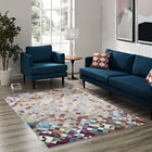 Modway Lavendula Triangle Mosaic Area Rug - 4 ft W x 6 ft L - Multicolored-Tight Low Pile Weave