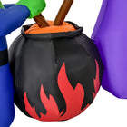HOMCOM 5.5' Lit Inflatable Witches with Cauldron Halloween Yard Decoration-American standard plug 