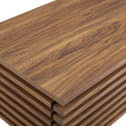 Modway Render 71" TV Stand - Walnut-Two Bottom-Hinged Doors