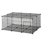 PawHut 18" H 22-Panel Small Animal Cage with Door-Suitable for bunnies, chinchillas, hedgehogs, guinea pigs, and other pets of similar size 
