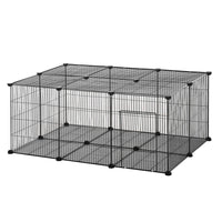 PawHut 18" H 22-Panel Small Animal Cage with Door-Suitable for bunnies, chinchillas, hedgehogs, guinea pigs, and other pets of similar size 