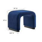 Modway Koda Performance Velvet Waterfall Stool - Black/Midnight Blue-Waterfall Design