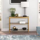 Hudson&Canal Alexis 36"W Console Table - Brass-Clean with a soft, dry cloth and no harsh chemicals or abrasive cleaning materials