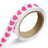 JAM Paper Standard Label Rolls - Heart Shaped - 1 1/8 x 1 1/8 - Neon Pink - 125 Labels/Roll-Colour: Neon Pink | Make your mail stand out with colourful shipping address labels.