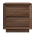 Hudson&Canal Emmett Rectangular Nightstand - 24" W - Satin Walnut-Drawers feature an inside bevel for a handgrip on the top edge, pull lightly to open