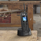 Motorola O2 Series Outdoor Cordless Telephone with Answering Machine - Black-Belt clip, wall mount and lanyard option