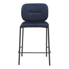 Zuo Plat Counter Stool - Blue - Set of 2-Stackable for space saving storage