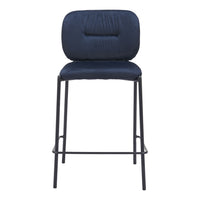 Zuo Plat Counter Stool - Blue - Set of 2-Stackable for space saving storage