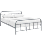 Modway Maisie Stainless Steel Queen Bed Frame - Grey-Integrated Headboard / Footboard