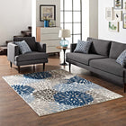 Modway Calithea Vintage Classic Abstract Floral Area Rug - 5 ft W x 8 ft L - Blue Brown/Beige-Tight Low Pile Weave