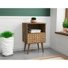 Manhattan Comfort Liberty 1.0 Nightstand, Rustic Brown/3D Brown (203AMC97)-Upon Assembly, Measures: 17.72" Length, 27.09" Height, 14.7" Depth.
