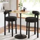 Modway Lippa 28" Square Wood Bar Table - Black Natural-Chip-Resistant Metal Pedestal Base