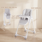 Qaba High Chair with Adjustable Seat Height - Backrest - Footrest - Tray-Fold this compact baby high chair easily for convenient, space-saving storage
