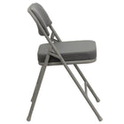 Flash Furniture HERCULES Series Premium Curved Triple Braced & Double Hinged Grey Fabric Metal Folding Chairs - 2 Pack-300 lb. Weight Capacity