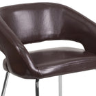 Flash Furniture Fusion Series Contemporary Brown Leather Side Reception Chair-Curvaceous Frame