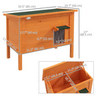 PawHut Outdoor Insulated Cat House with Asphalt Roof and Removable Floor - Natural-Curtained door and interior middle entrance to provide privacy and access for your cat 