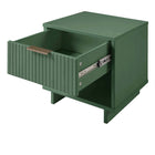 Manhattan Comfort Granville 18.11" Modern 1-Drawer Nightstand - Sage Green-Featuring 25mm of Board Thickness Made of High Quality Solid Wood and Solid Wood Ribbed Drawer Front