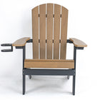 Backyard Lifestyles Folding Adirondack Chair w/Cup Holder- Brown/Black-Foldable/Collapsible design.