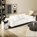 HOMCOM Side Table- White - Set of 2-Colour: White, Brown Wood Grain