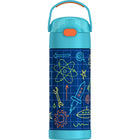 Thermos FUNtainer Vacuum Insulated Stainless Steel Water Bottle - 410mL - Robot Doodles-Thermos vacuum insulation technology for max temperature retention
