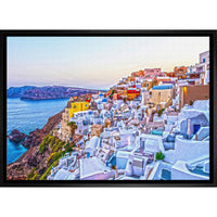 Santorini - Framed Canvas - 31" x 22"-High-quality art print professionally matted and framed