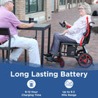 Journey Air Elite Lightweight Folding Power Chair - Blue-Folds in seconds with no tools required for easier storage and travel