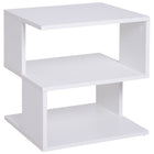 HOMCOM Side Table with Storage - White-Simple stylish design which is functional and suitable for any room 