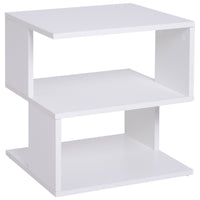 HOMCOM Side Table with Storage - White-Simple stylish design which is functional and suitable for any room 