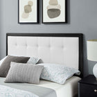 Modway Willow Wood Full Platform Bed with Splayed Legs - Black/White-Wood, MDF, and Veneer Construction