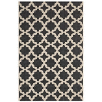 Modway Cerelia Moroccan Trellis Indoor/Outdoor Area Rug - 8 ft W x 10 ft L - Black/Beige-Moroccan Trellis Area Rug