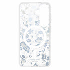 Kate Spade Protective Cell Phone Case with Magnets for Galaxy S26 - Flowerbed Blue-Luxe silver and crystal embellishments