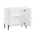 Manhattan Comfort Abbey Modern Accent Cabinet and Sideboard - White - Set of 2-Smooth Wooden Rounded Edges Add a Modern Charm and Enhance Safety