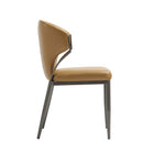 Manhattan Comfort Kirsten 20.5" Modern Leatherette Upholstered Dining Chair - Camel - Set of 4-Made to Last. Commercial Grade Product