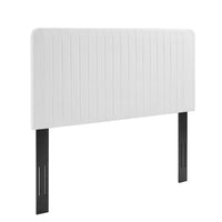 Modway Milenna Channel Tufted Upholstered Fabric Full/Queen Headboard - White-Channel Tufted Full/Queen Headboard