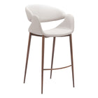 Zuo Limay Barstool - Beige/Walnut-Armrest support