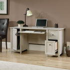 Sauder 59"W Edge Water Desk - Chalked Chestnut-  Two drawers with metal runners and safety stops
