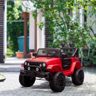 Aosom 12V Kids Ride-On Off-Road Toy Truck - Red-Children can control the speed manually range from 1.8-3 mph 