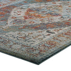 Modway Tribute Camellia Distressed Vintage Floral Vintage Medallion Area Rug - 8 ft W x 10 ft L - Multicolored-High-Density / Machine-Woven