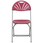 Flash Furniture HERCULES Series Plastic Fan Back Folding Chair - Burgundy-Set of 8 Burgundy Plastic Folding Chairs