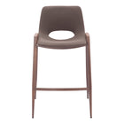Zuo Desi Counter Stool - Brown/Walnut - Set of 2-Plush and durable faux leather fabric