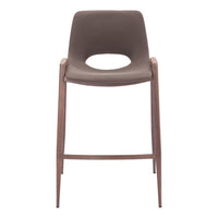Zuo Desi Counter Stool - Brown/Walnut - Set of 2-Plush and durable faux leather fabric