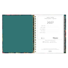 Blueline 17 Months Weekly/Monthly Planner - August to Dec - 11" H x 8"-1/2" W - Flower Design - Bilingual-Includes reference calendars