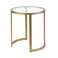 Hudson&Canal Mitera 20"W Round Side Table - Brass-A modern contemporary design for your living room, bedroom, and more