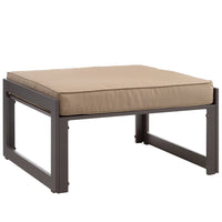 Modway Fortuna Outdoor Patio Ottoman - Brown/Mocha-Modern Outdoor Ottoman